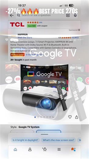 https://amzn.to/4qmCv45 Official Licensed Google TV Smart Projector, HAPPRUN 4K UHD Home Theater with Dolby Sound, Wi-Fi & Bluetooth, Built-in Streaming Apps, Compatible with Games Consoles & Smartphone, Indoor & Outdoor Use @SVIATOSLAV💪🇺🇦💪