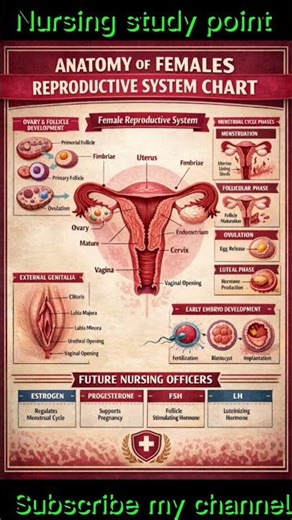 Female Reproductive System – Structure, Function & Cycle Overview 💡#viral #usnurse