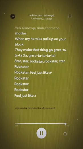 Post Malone Rockstar Lyrics Displayed Neatly