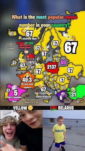 What is the most popular meme number in your country? 🧮🔢 #shorts #map #europe #geography