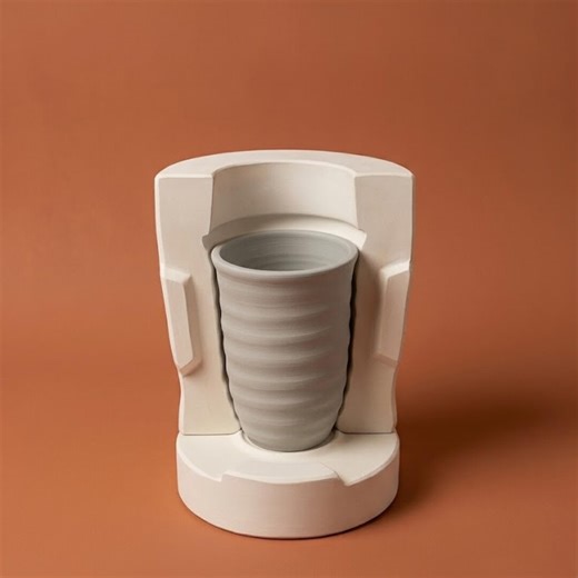 3-part Plaster Mold for Ribbed Tumbler Casting | Wavy Ceramic Cup Pottery Tool (13x9 Cm) - Etsy