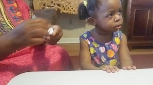 She tried. I guess it was too tempting. #fun I used this experience to practice her counting. At age one she can count to 10. #numbers | Brilliant Little Leaders