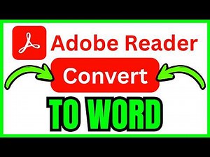 How To CONVERT Adobe Reader To Microsoft Word (QUICK & EASY) 2026