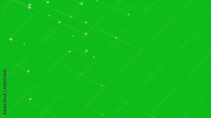 Blinking Glowing Shooting Stars Falling From The Sky, Blinking Stars Falling On Green Screen BG. Shooting Stars Falling On Green Screen Background.