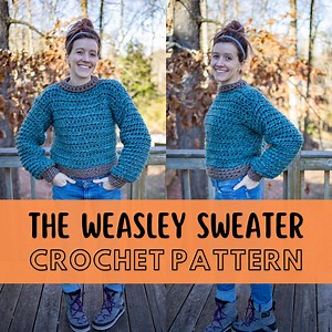 Simple Chunky Crochet Fall Sweater Pattern, Beginner Friendly Pullover Jumper Pattern, Super Chunky Yarn, the Weasleysweater - Etsy