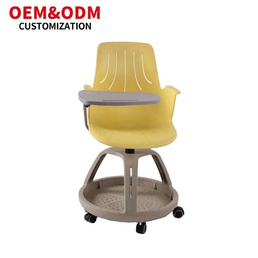 360 Swivel Student Desk Plastic Tablet Wheel Training Meeting Conference Chair School Chair with Writing Pad
