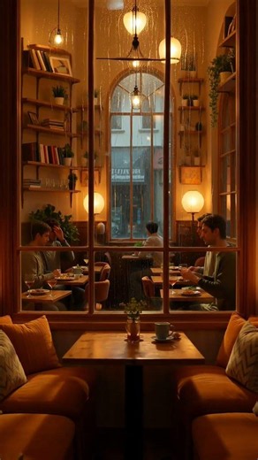 Relaxing Rain Cafe Visuals 🌧️ #shorts #cafeshorts #viralshorts