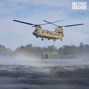 26K views · 442 reactions | The ability to sling load a bridging section directly into the water revolutionizes how the U.S. Military traverses terrain. In this video, soldiers are completing complex operations at Camp Grayling with CH-47 Chinooks from Sault Ste. Marie's 1437th Multi-Role Bridging Company. As the sections were lifted into the lake, the boat operators quickly assembled the sections to allow for the mobility of combat operations. | Military Machine | Facebook