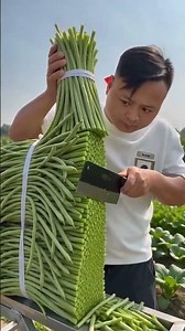 Amazing Green Bean Slicing Technique 🌿🔥