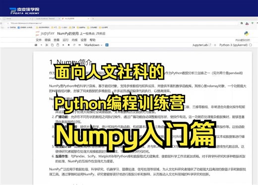 面向人文社科的Python编程训练营：Numpy入门篇