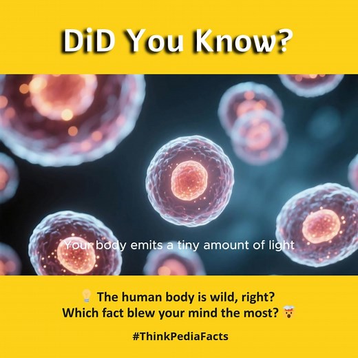 🎥5 Weird Facts About the Human Body! 🧠 Fact 1: Your stomach replaces its lining every 3 days… Otherwise, it would digest itself! 😳 💦 Fact 2: You make enough saliva in your lifetime to fill TWO swimming pools! 🦴 Fact 3: Your bones? Stronger than concrete-no kidding! 🌀 Fact 4: You have a second brain… in your gut! It even affects your mood. ✨ Fact 5: Your body actually glows! It’s called bioluminescence-too faint for our eyes to see. 💡 The human body is wild, right? Which fact blew your min