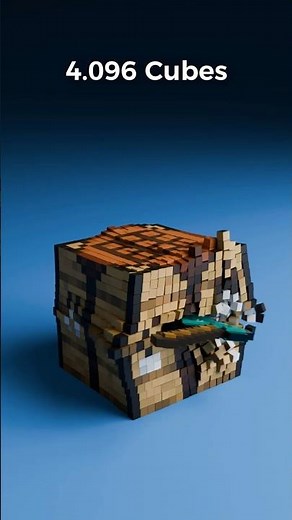 Realistic Minecraft Physics–Crafting Table Explosion 💥#blenderanimation #shorts #minecraftanimation