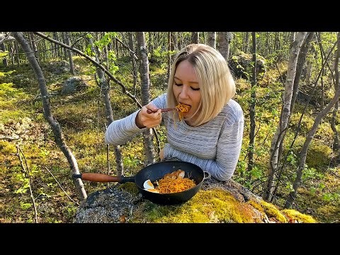 Epic Forest Feast ASMR 🌲🍲 Girl Eating Delicious Food in Nature Mukbang