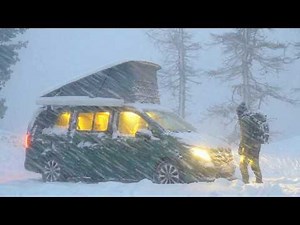 Survived the biggest snowstorm ever | Camping comfortable electric vehicle with full modern amen.