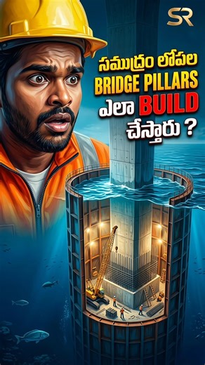 How Do They Build Bridge Pillars Inside the Sea? #facts #factshorts #shorts