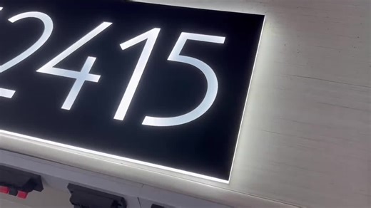 Modern Backlit LED House Number Sign: Custom Illuminated Metal With Acrylic Address Plate-outdoor - Etsy