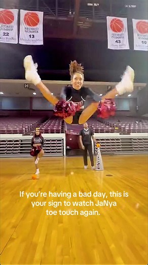 Therapist said watch JaNya toe touch twice daily. 🩺 #cheerleading #hbcucheer #cheer #tsucheer #texassouthernuniversity
