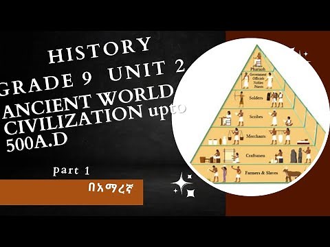 Grade 9 History New curriculum Unit Two /Ancient world Civilization upto 500AD part one በአማረኛ