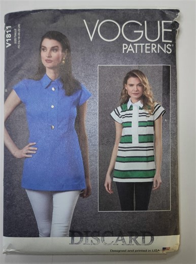 Vogue V1811 Sewing Pattern – Tunic Top Size 16 24 UNCUT - Etsy