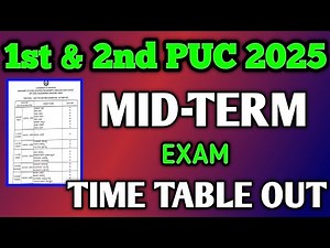 1st PUC & 2nd PUC Mid-Term Exam Time Table Out 2025-2026