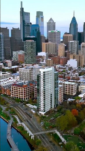 Philadelphia Downtown Aerial View in 8K by drone