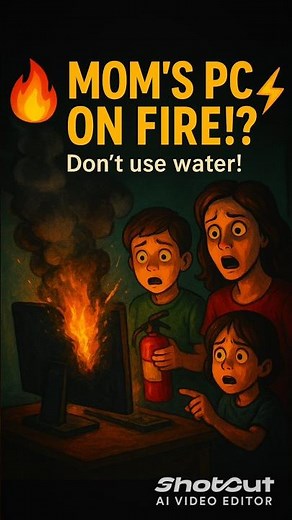 🔥Mom’s Computer Caught on Fire!⚡ | Funny Family Short | #Shorts #Comedy #Family