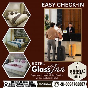 🌟 Experience Comfort & Luxury on a Budget! 🌟 Escape to Hotel Glass Inn and enjoy a relaxing stay in our premium rooms starting at just Rs. 999 per night! Perfect for solo travelers, couples, and families, our rooms offer: ✨ Cozy interiors ✨ Complimentary Wi-Fi ✨ Room service ✨ Prime location with easy access to local attractions Whether you're in town for business or leisure, indulge in the luxury and convenience of Hotel Glass Inn without breaking the bank! 💥 Limited time offer! Book now to 