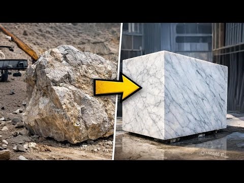 Huge Marble Rock Cutting Process With Giant Machinery UK
