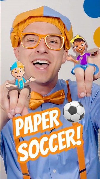 GOAL! ⚽🏆 Blippi Crafts a DIY Soccer Game with Finger Puppets!