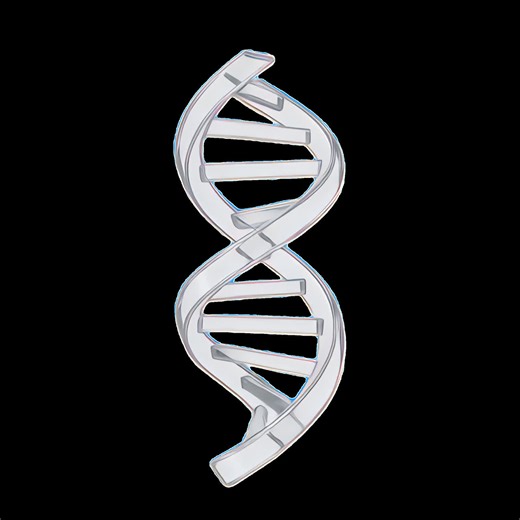 Stylized DNA helix illustration animation isolated asset, transparent 4K video, alpha channel | Premium Stock Video Footage