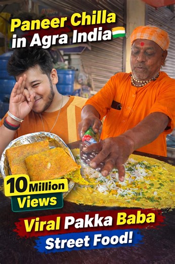 Paneer chilla in Agra India 🇮🇳 | Watch this street food baba’s mesmerizing cooking performance #Inspirational #Foodie #streetfood