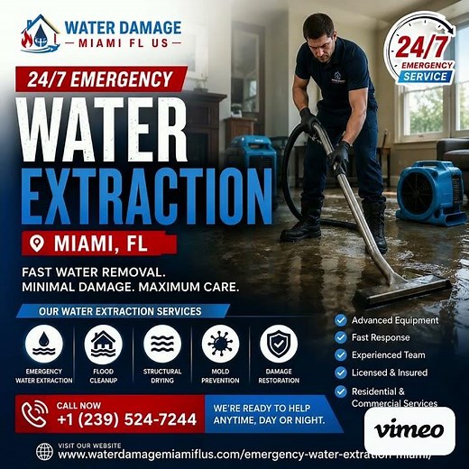 24/7 Emergency Water Extraction in Miami, FL | Flood Cleanup & Water Removal