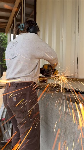 Nicolle on Instagram: "We have a front door! We are slowly building our dream home out of six recycled shipping containers off the grid. #shippingcontainer #offgrid #building #wilderness #alone #construction #DIY #shippingcontainerhouse Join my other channel for selfies and more 🥰💕🦋@nicolleloveofficial Did you see any of my other short videos where I’m chopping wood and milling wood and growing kiwis and wasabi? ❤️💃"