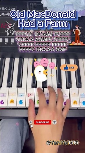 Old MacDonald Had a Farm #piano #pianotutorial #viral #easypiano #oldmacdonald