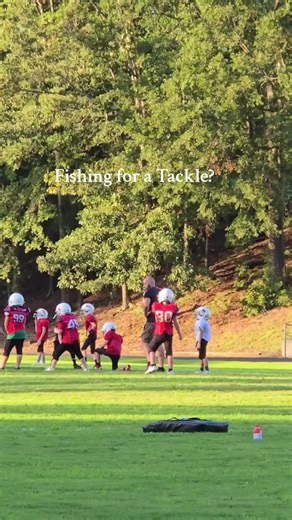 First he's casting a rod and then tackling the coach? #kidsfootball #football #kidstuff #nfl