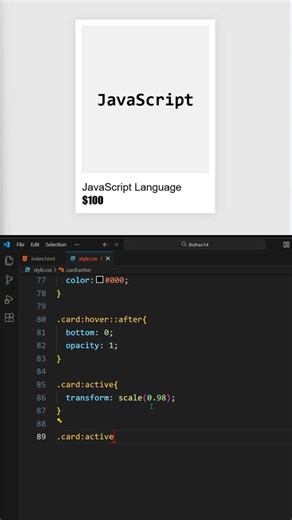 HTML CSS Card Design Beginners Friendly | #shorts