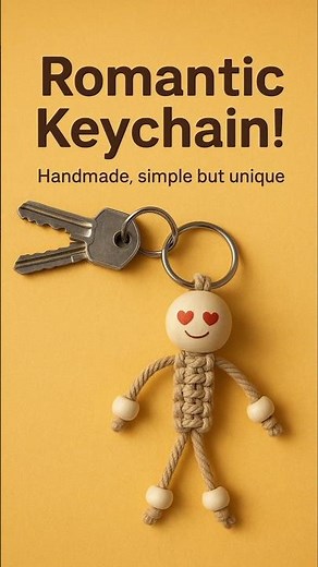 Macrame doll Keychain DIY in 50 Seconds!🌱😍