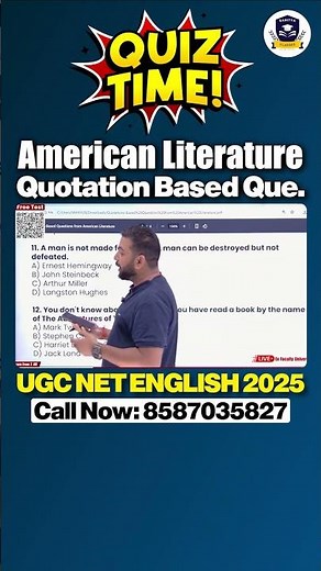 🎯 Quiz Time #10: American Literature Quotes | UGC NET English Dec 2025 Preparation