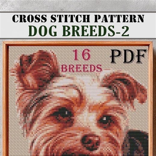 16 Dog Breeds Cross Stitch Patterns, Realistic Dog Portrait PDF, Modern Hand Embroidery Designs, Large Dog Breed Stitching Bundle - Etsy Australia