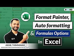 Format Painter, Auto Formatting & Formulas Options In Excel | Introduction to Excel