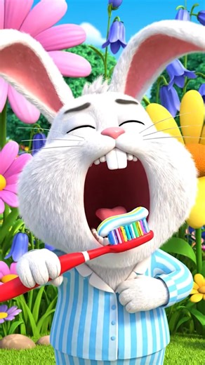 “Brush like Bunny! 🪥 #GoodHabits” #Cartoon #AnimalFun #GuessTheAnimal #KidsLearningGames