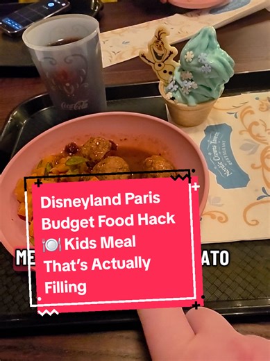 Disney hack you didn’t know you needed 👀✨ This kids meal was SO worth it – filling, tasty, and way cheaper than most options in the parks. I went back for it THREE times 😂 Perfect if you’re trying to save money but still eat well at Disneyland Paris 💙!#disneylandparis #disneytips #disneyfood #budgetdisney #disneyhack #@Disneyland Paris ✨