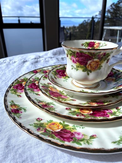Royal Albert Old Country Roses Teaset Bone China 1962 Made in England 5 PC - Etsy