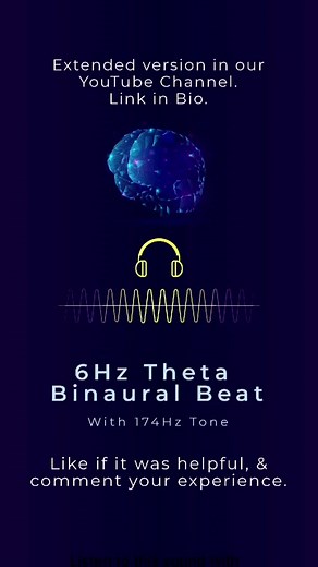 Deep Brain Synchronicity: 6Hz Theta Binaural Beat & 174Hz Solfeggio Frequency