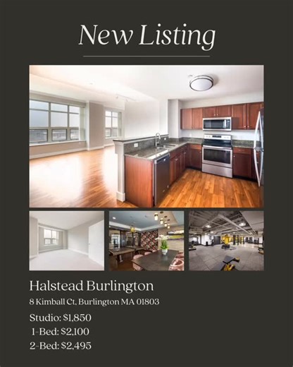 Halstead Burlington 8 KIMBALL CT, BURLINGTON, MA 01803, Looking for more than just an apartment? Discover the perfect blend of luxury and convenience at Halstead Burlington. Whether you’re eyeing a chic studio or a spacious 2-bedroom, our open-concept layouts and premium finishes are designed to impress. Located just steps from the Burlington Mall, everything you need is right at your doorstep. Request your application through the link down below: https://forms.gle/ix9u6k7eAixxHmNg6 Learn more: 