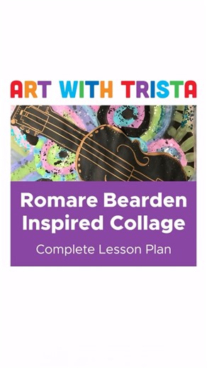 Art With Trista on Instagram: "Romare Bearden Inspired Collage students learn about collage, color theory, artist, Romare Bearden, mixed media, non-objective art, rhythm, and more! Printable Instrument handouts & rubric included for student use Comment LESSON if you’re interested in the direct link to this lesson on my TPT store"
