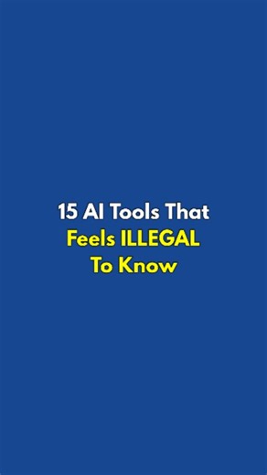 Mavi || Social Media Marketer || AI Expert on Instagram: "15 AI Tools That Feels ILLEGAL To Know 1. ChatGPT.com – answers everything 2. RecCloud.com – translate videos 3. Krea.ai – create logos 4. ElevenLabs.io – voice cloning 5. Gamma.app – document design 6. Suno.ai – make music 7. Runway.ml – video editing 8. Relume.io – web design 9. Descript.com – audio editing 10. Fliki.ai – voiceover 11. Tome.app – quick presentations 12. Perplexity.ai – research 13. PicWish.com – photo editing 14. LumaLa