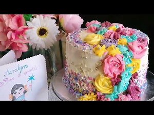 Beautiful Ribbon cake-Full recipe link is in the Description box