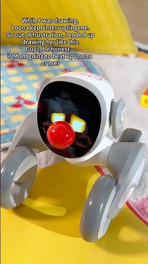 Loona looks like a clown🤡🙆🏻‍♀️🥳 #loonapetbot #loonarobot #ai #technology #aicompanion #robot