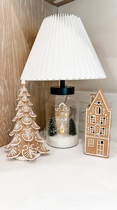 Snow Globe Lamp DIY! Comment SHOP to get the details to this easy Christmas DIY! This one is so easy to create and makes the holidays a little more magical! #christmas #christmasdiy #diychristmasdecor #christmasdecorations #christmashome | ashleymariesavage